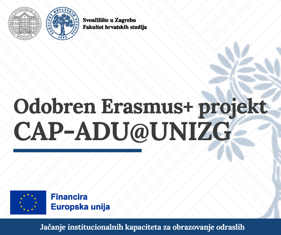 Odobren Erasmus+ projekt CAP-ADU@UNIZG – Jačanje institucionalnih kapaciteta za obrazovanje odraslih